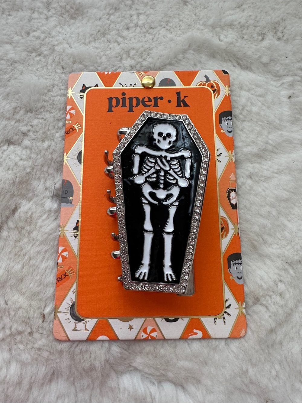 Piper L skeleton metal hair claw clip